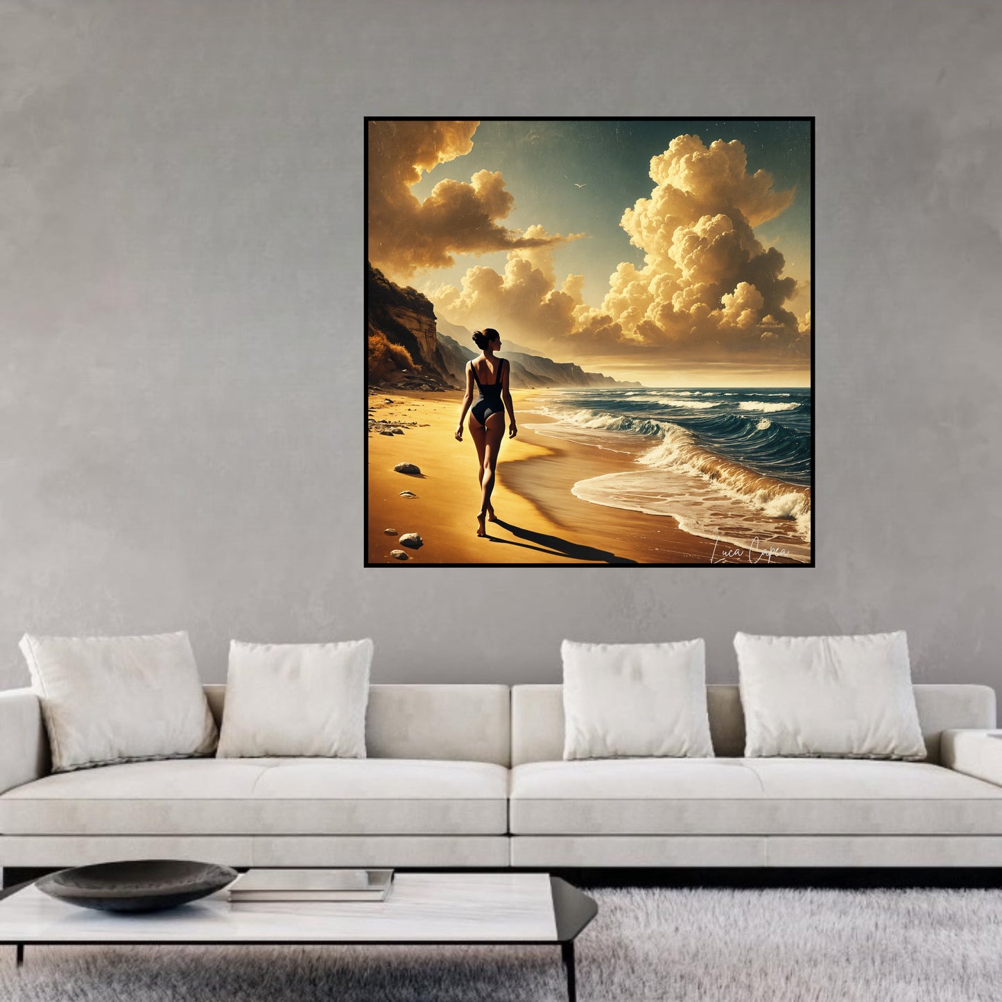 Beach Model – by Luca Capea | Timeless Coastal Beauty | Luxury Beach Art Print