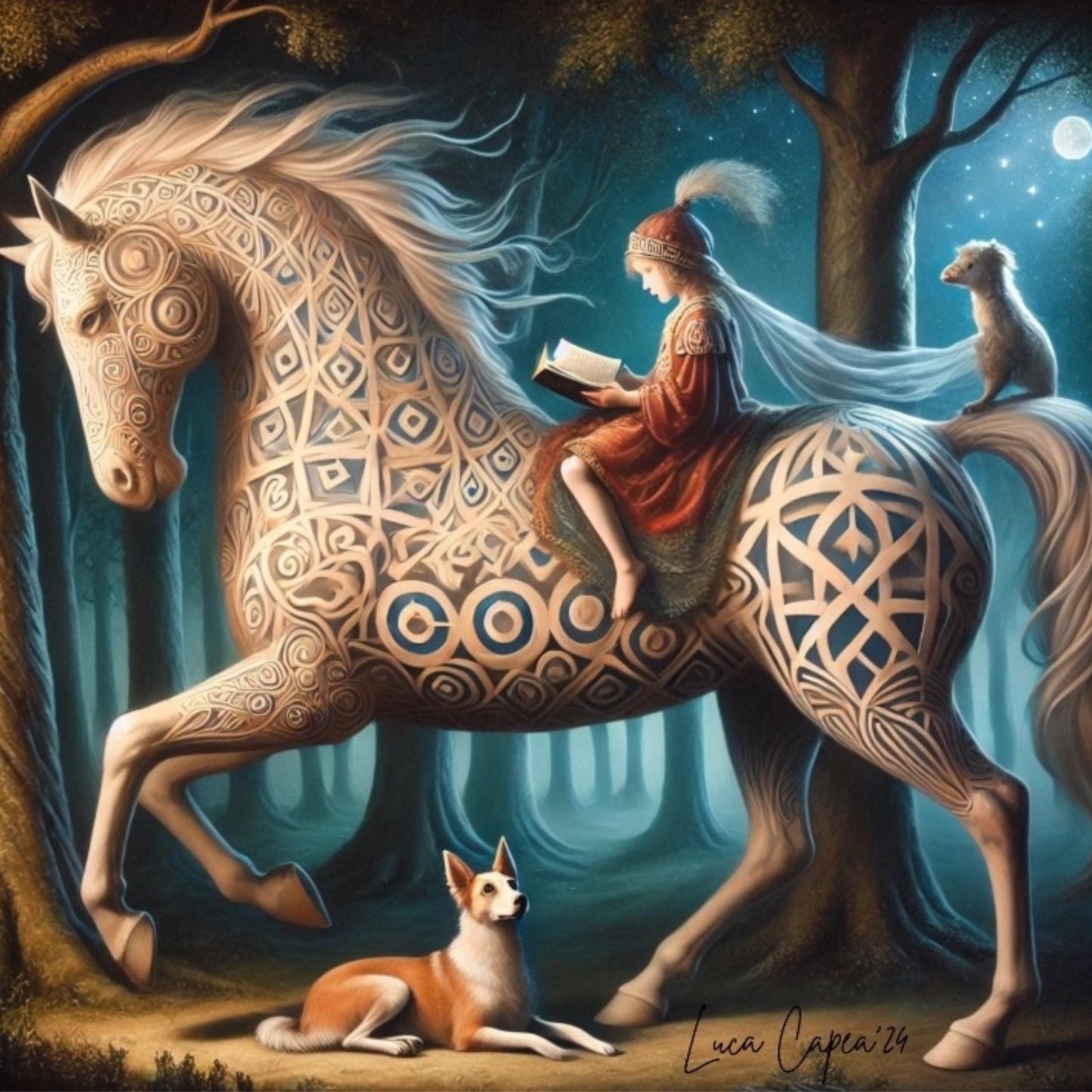 Celestial Journey – by Luca Capea | Fantasy Horse Art | Limited Edition Canvas Print