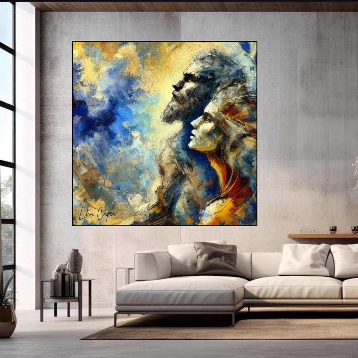 Emotions – by Luca Capea | Expressive Abstract Portrait | Modern Romantic Canvas Art