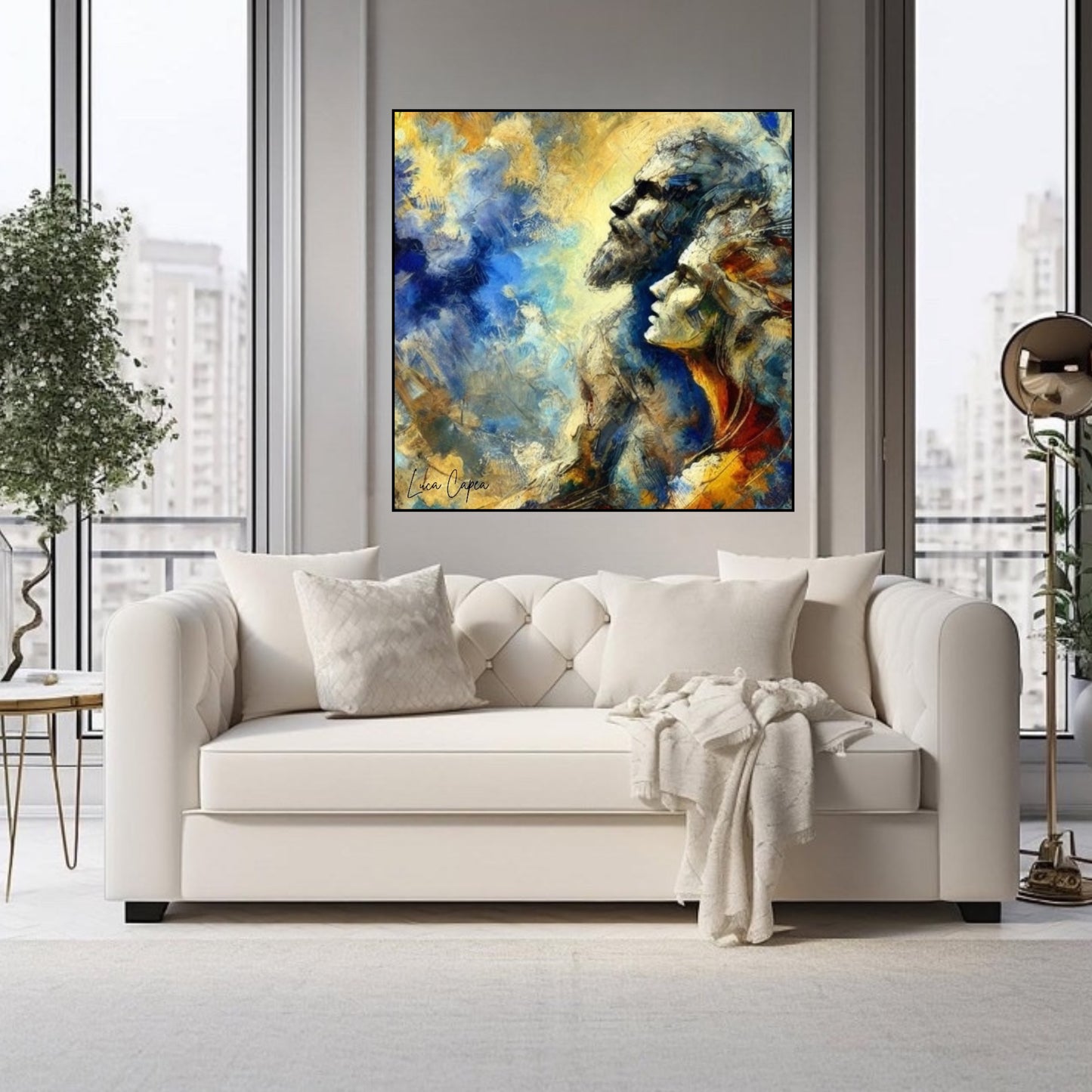 Emotions – by Luca Capea | Expressive Abstract Portrait | Modern Romantic Canvas Art