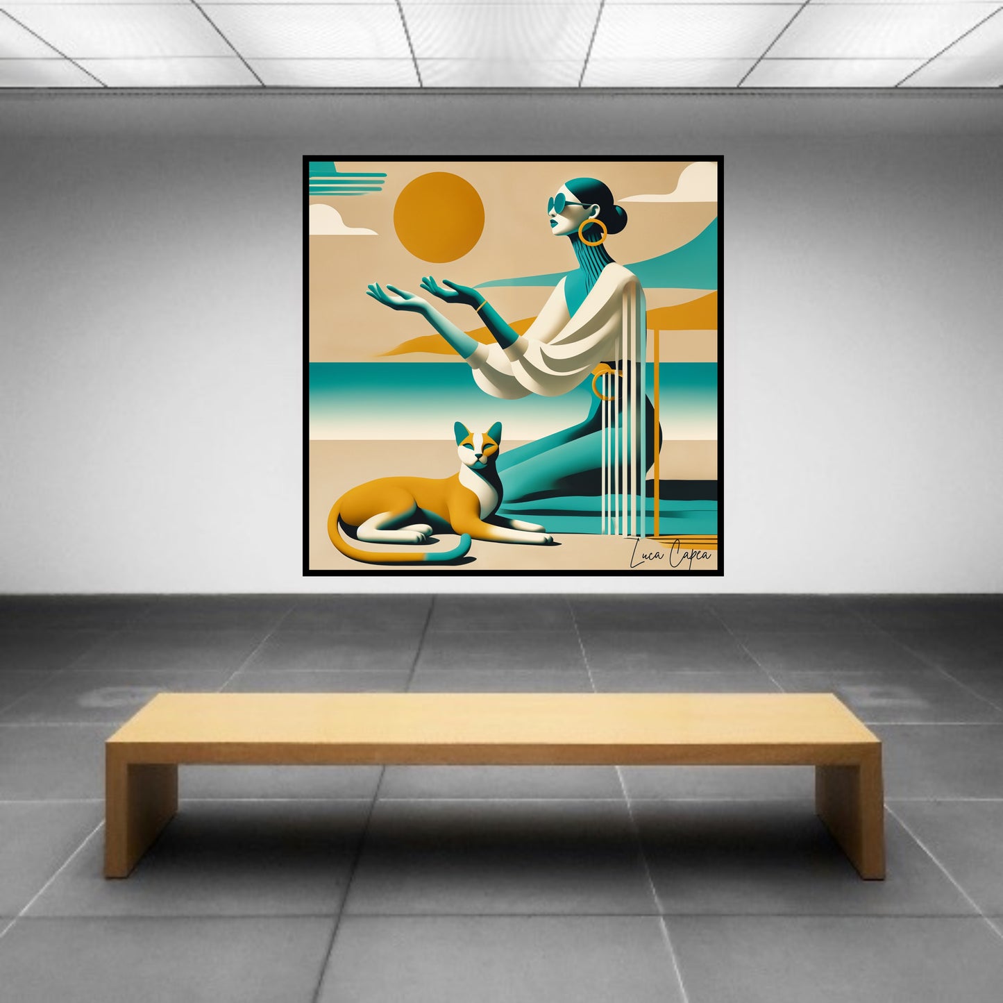 Golden Serenity – by Luca Capea | Art Deco Modern Elegance | Timeless Minimalist Canvas Print