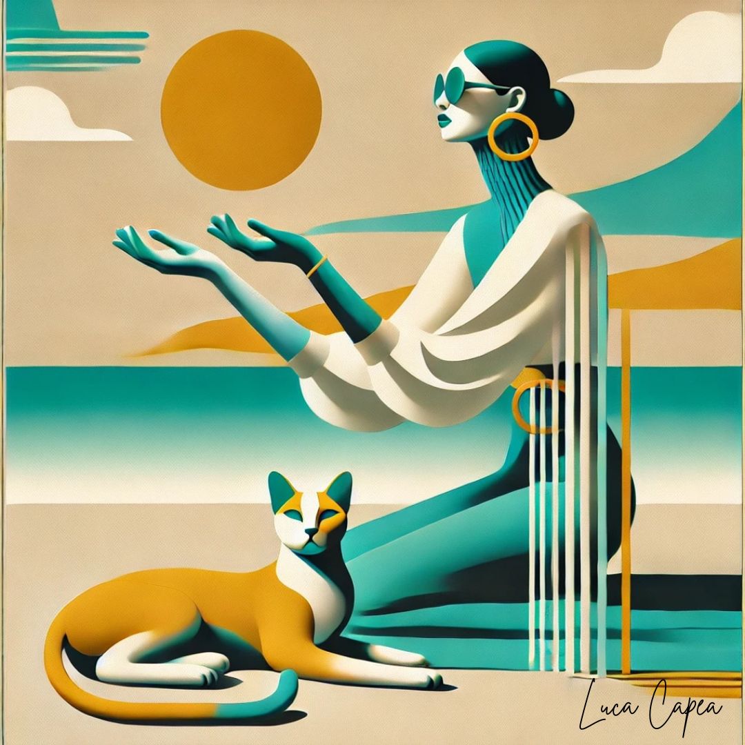 Golden Serenity – by Luca Capea | Art Deco Modern Elegance | Timeless Minimalist Canvas Print