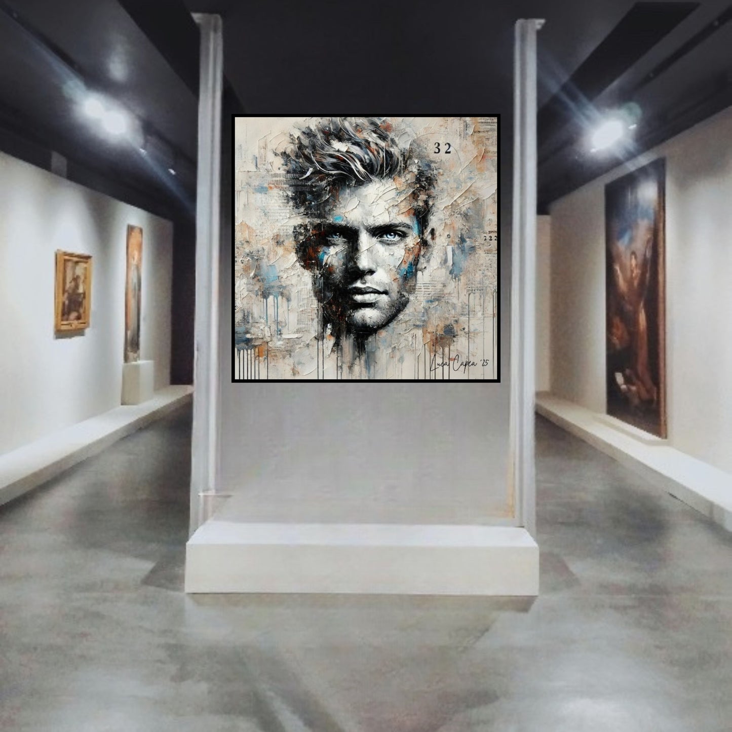 Urban Soul – Textured Abstract Male Portrait Art Print | Contemporary Modern Wall Art by Luca Capea