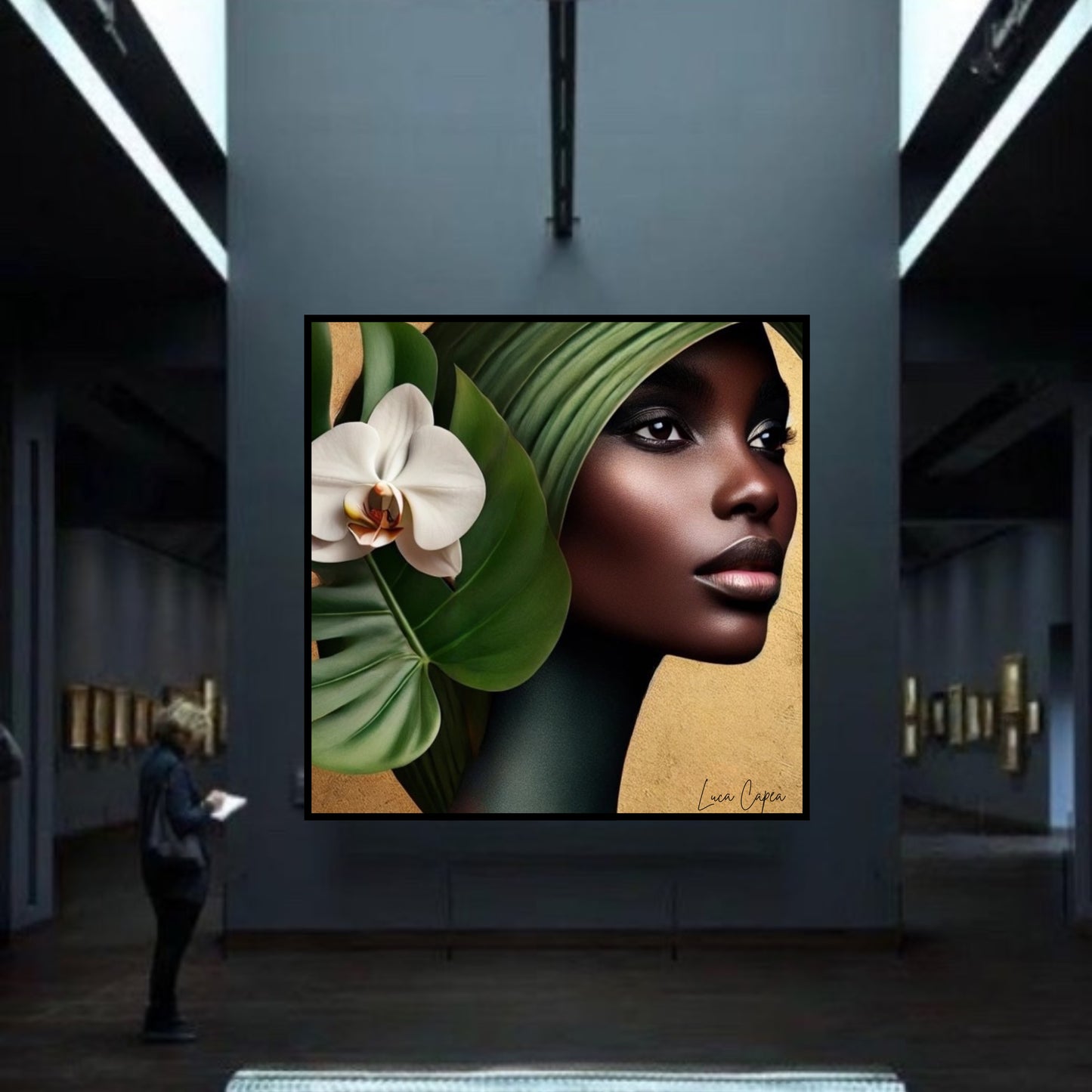 Natural Beauty – Luca Capea | Elegant Afrocentric Portrait Art | Luxury Black Woman Wall Art