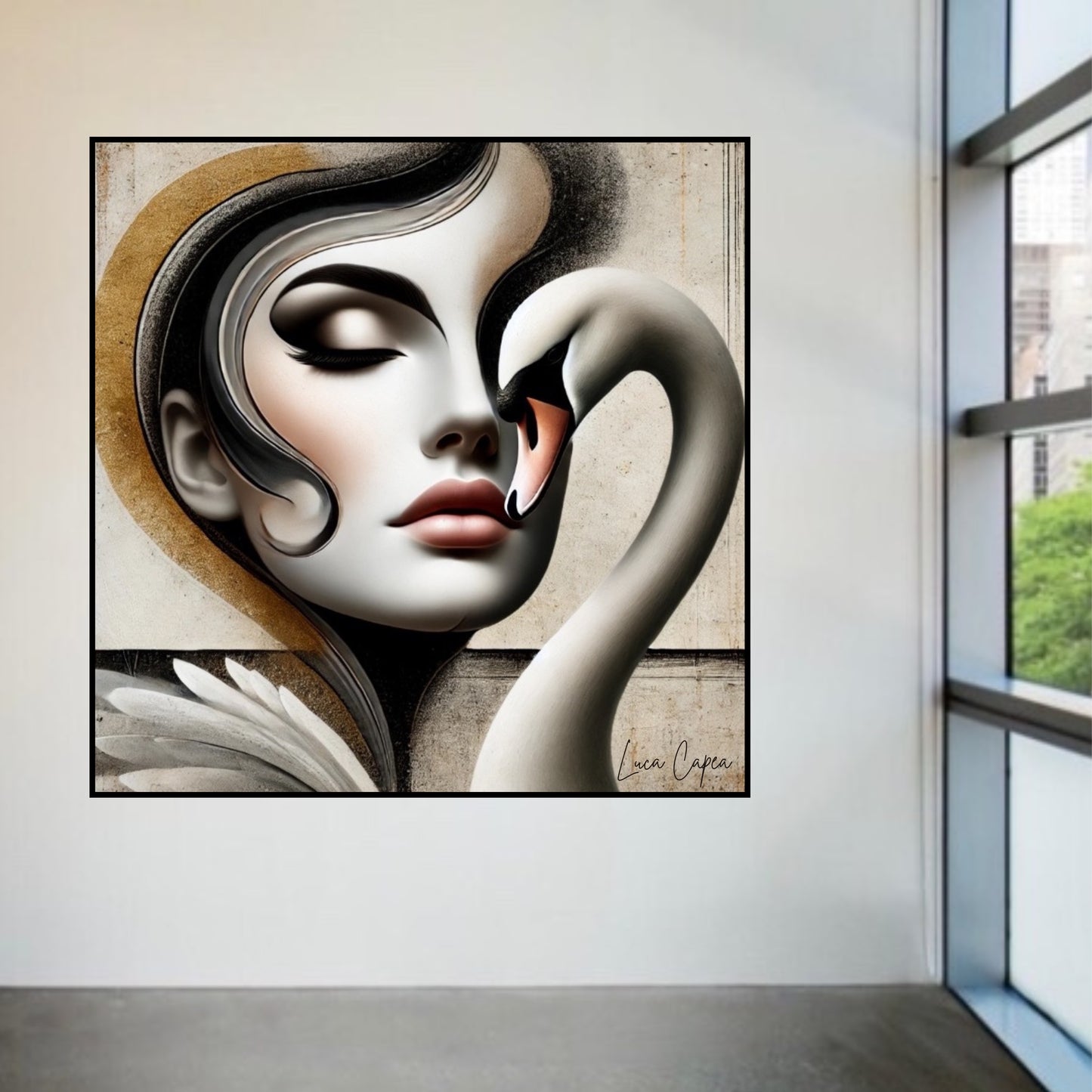 Swan d'Amour – by Luca Capea | Elegant Surrealist Portrait | Luxury Fine Art Print