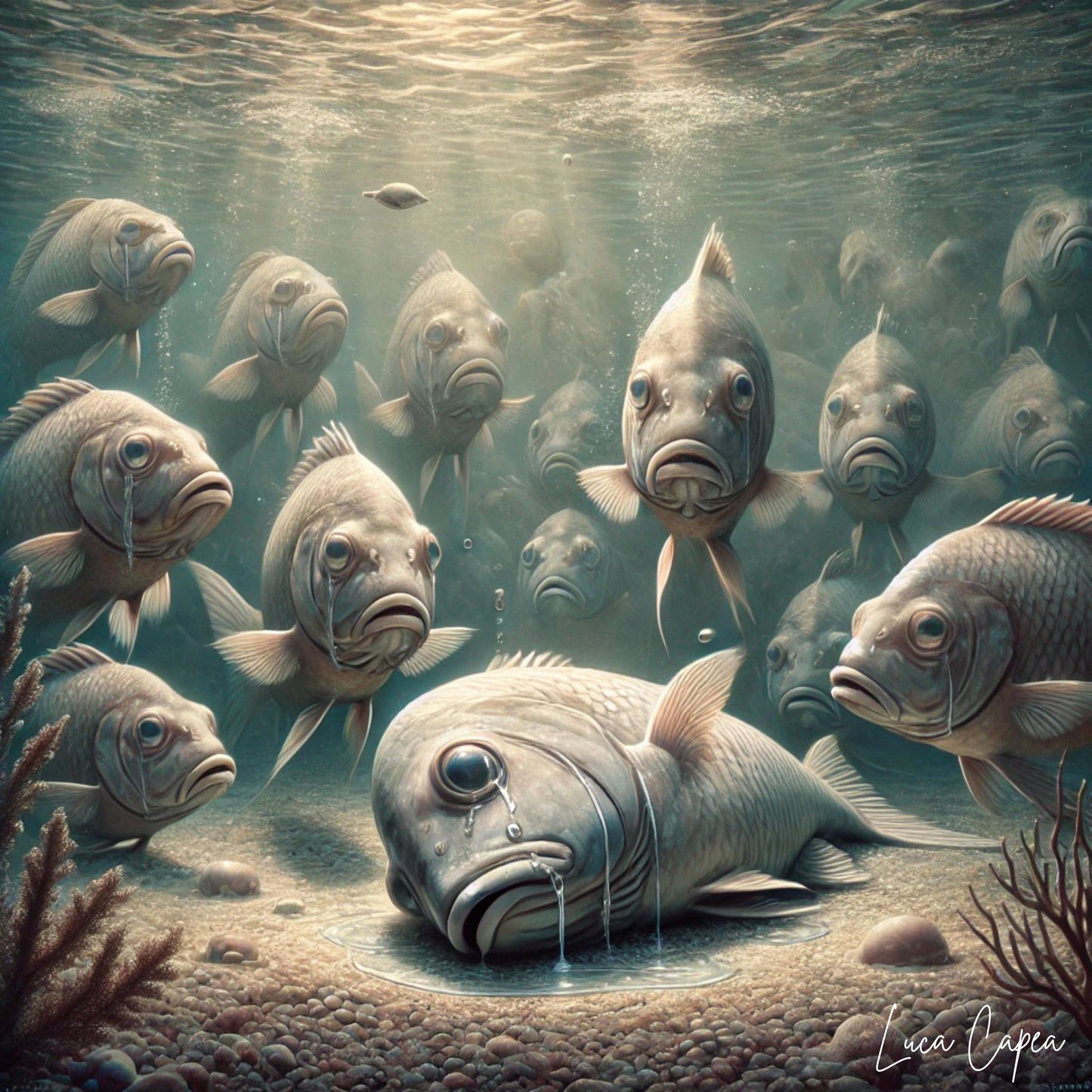 Hyper Surrealism Modern Wall Art "Funeral" by Luca Capea