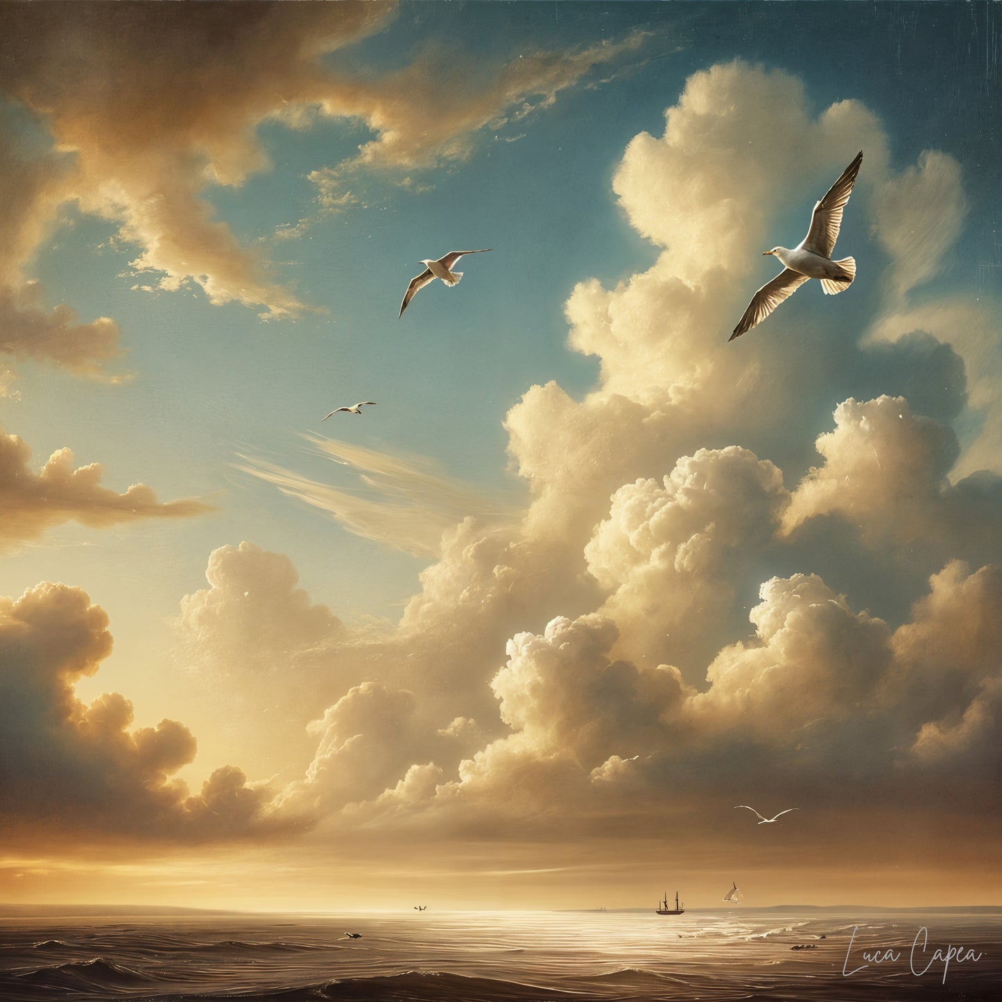 "The Clouds – by Luca Capea" | Serene Seascape with Majestic Sky | Luxury Fine Art Print"
