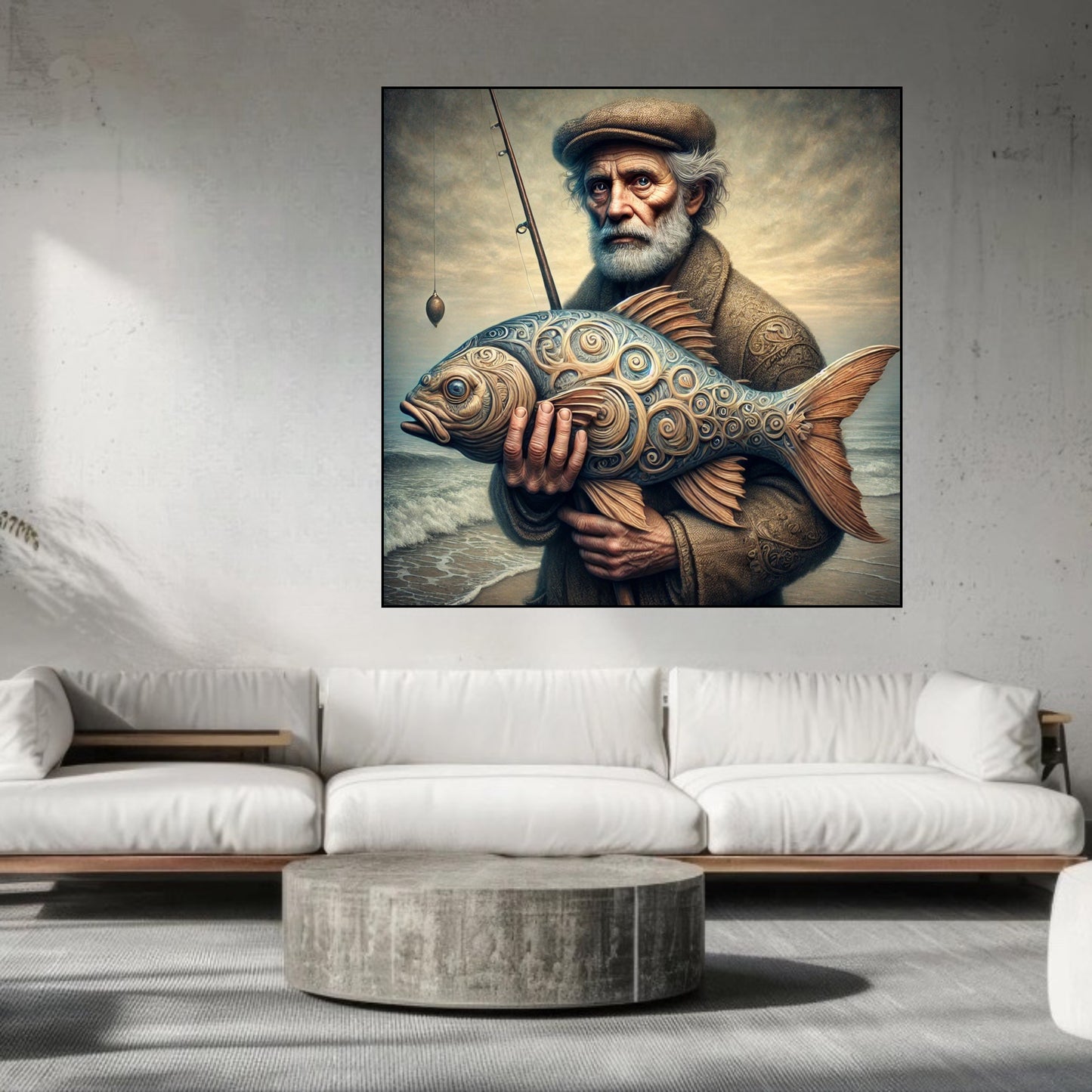 The Fisherman – by Luca Capea | Surreal Maritime Masterpiece | High-End Nautical Wall Art Print