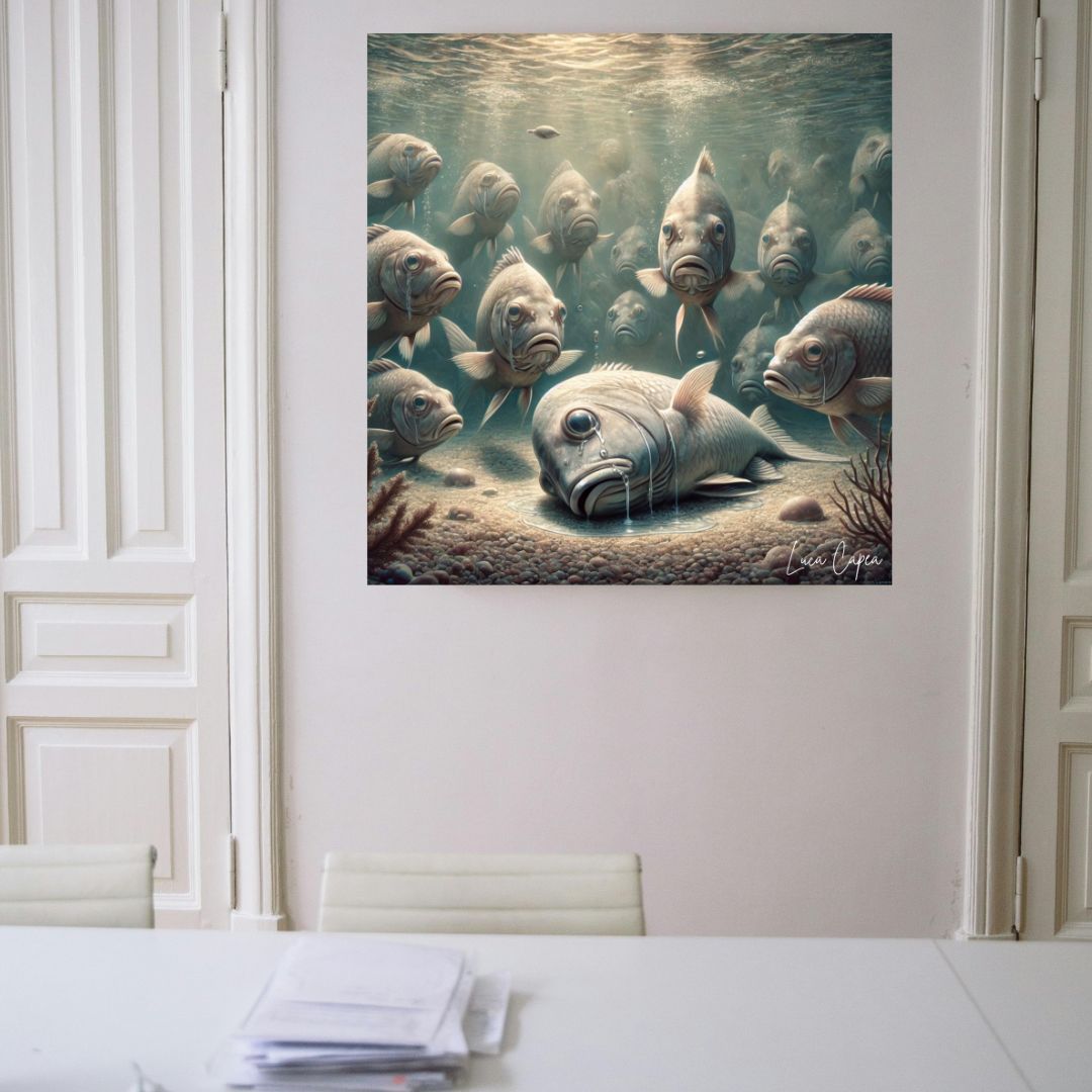 Hyper Surrealism Modern Wall Art "Funeral" by Luca Capea