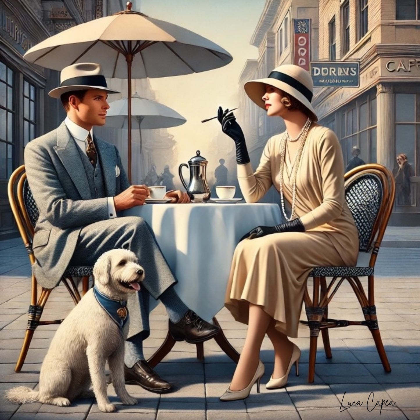 Café Society – by Luca Capea | 1920s New York Café Scene | Vintage Elegance Wall Art