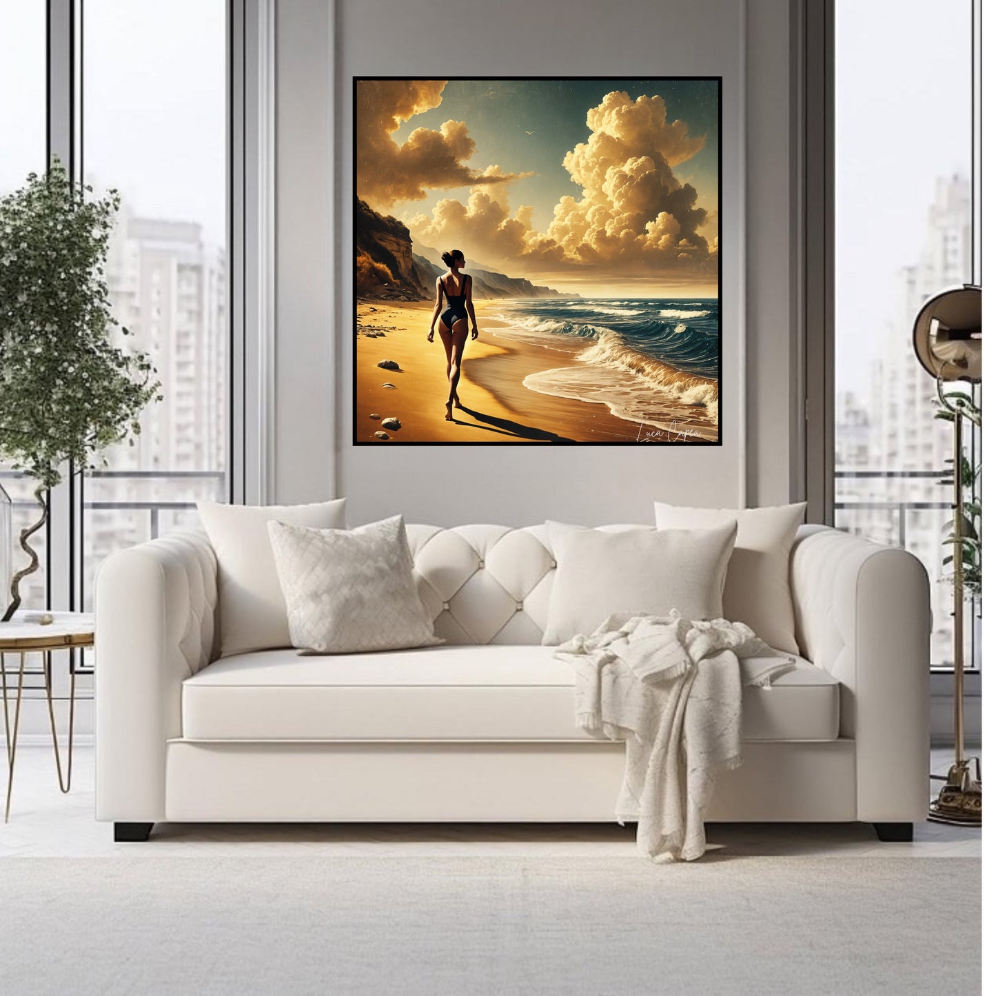 Beach Model – by Luca Capea | Timeless Coastal Beauty | Luxury Beach Art Print