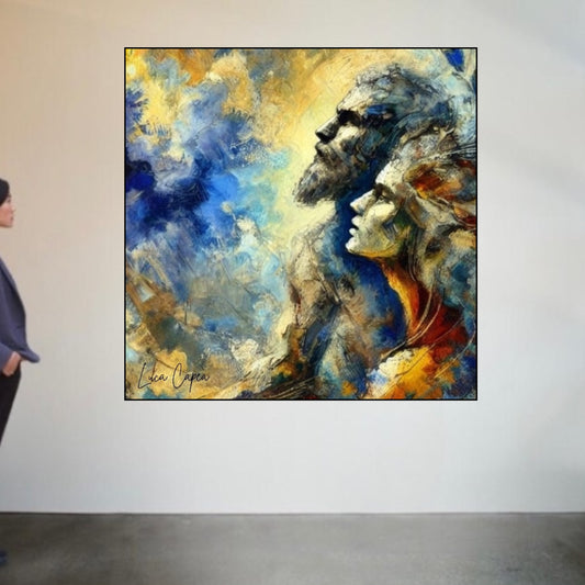 Emotions – by Luca Capea | Expressive Abstract Portrait | Modern Romantic Canvas Art