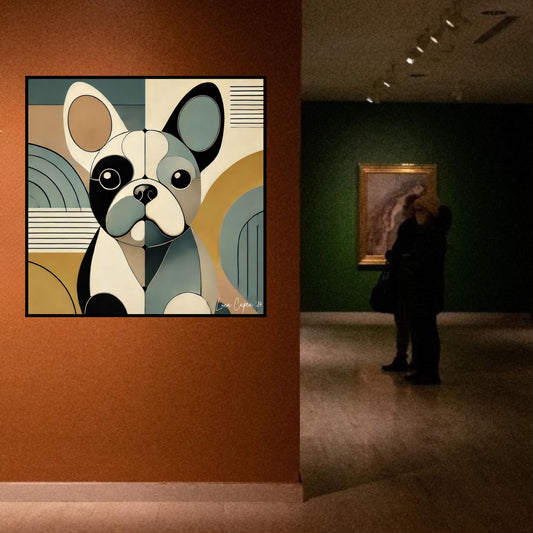 French Bulldog – by Luca Capea | Mid-Century Modern Dog Art | Limited Edition Canvas Print