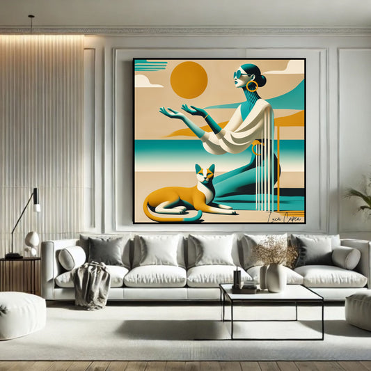 Golden Serenity – by Luca Capea | Art Deco Modern Elegance | Timeless Minimalist Canvas Print