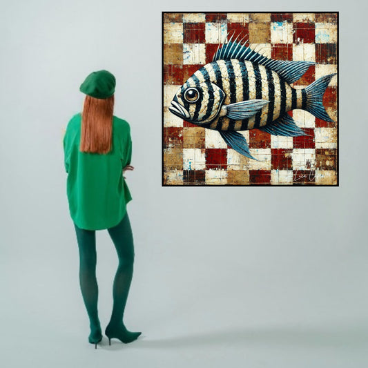 Striped Majesty – by Luca Capea | Textured Nautical Art | Limited Edition Canvas Print