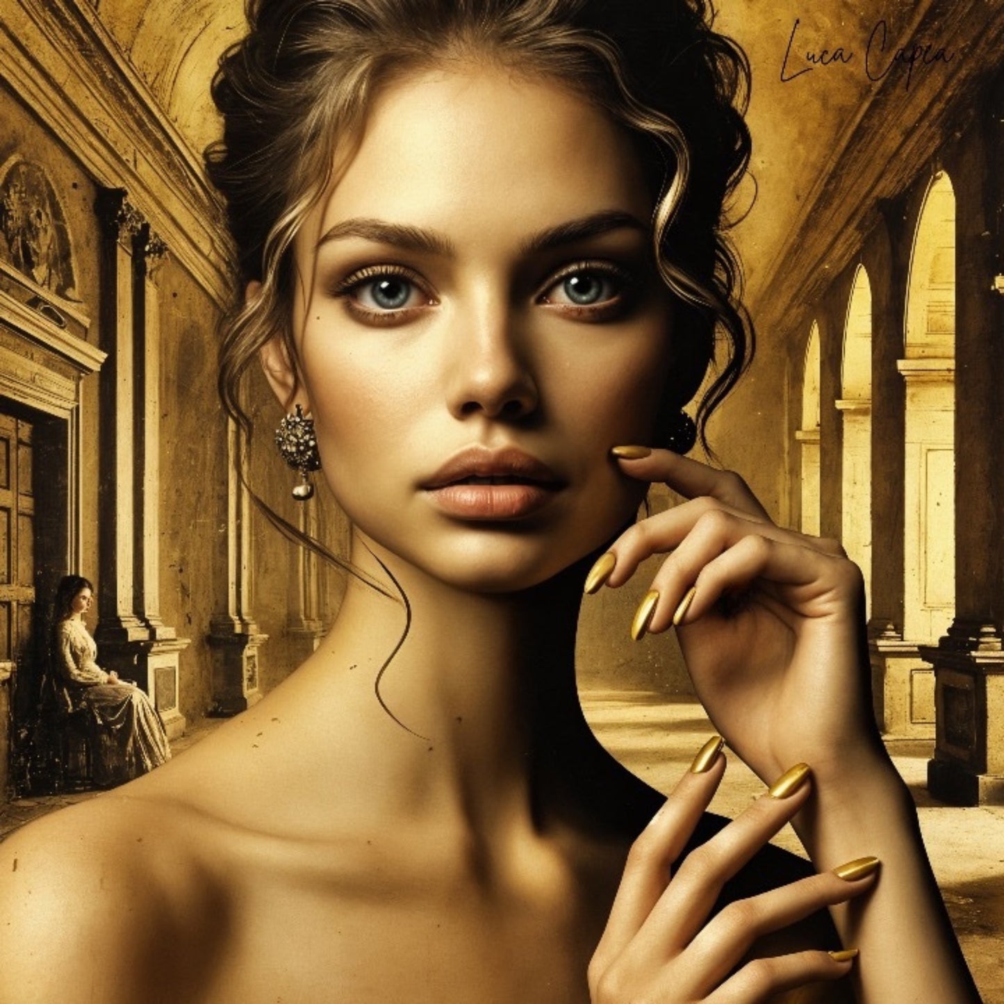 Golden Grace – by Luca Capea | Modern Beauty in Classic Setting | Luxury Fine Art Print