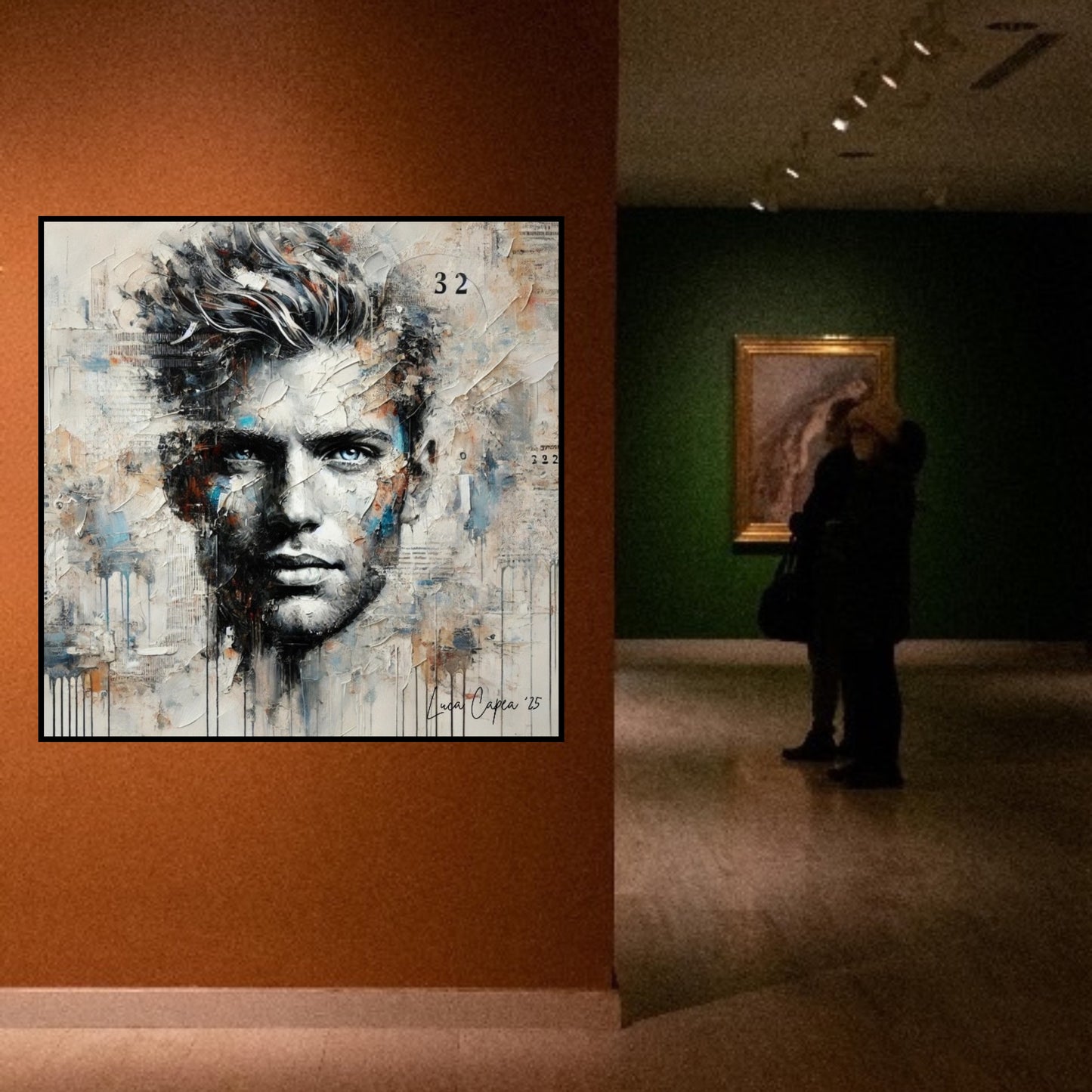 Urban Soul – Textured Abstract Male Portrait Art Print | Contemporary Modern Wall Art by Luca Capea