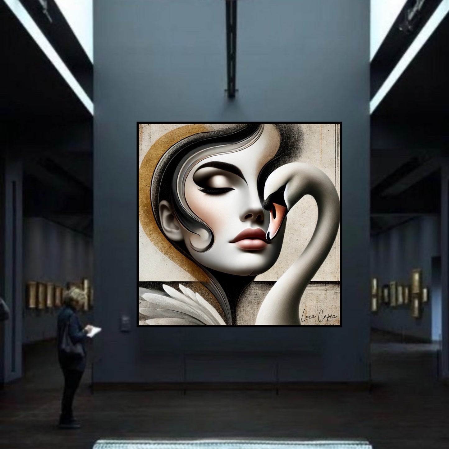 Swan d'Amour – by Luca Capea | Elegant Surrealist Portrait | Luxury Fine Art Print