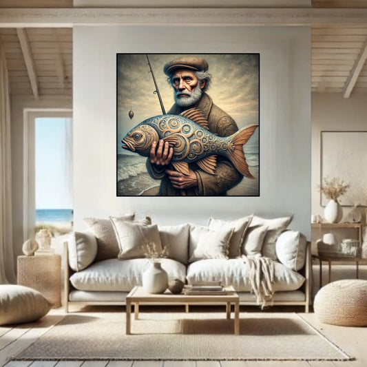 The Fisherman – by Luca Capea | Surreal Maritime Masterpiece | High-End Nautical Wall Art Print